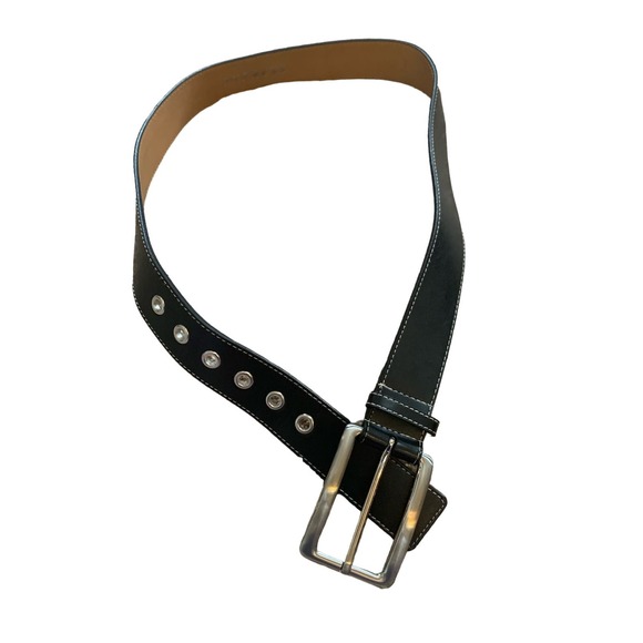 Express Women's Black Genuine Leather Size Large Belt - Picture 1 of 6